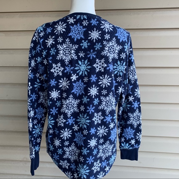 Nautica Top Long Sleeve Snowflake Pajama - Size Lg - Picture 7 of 10